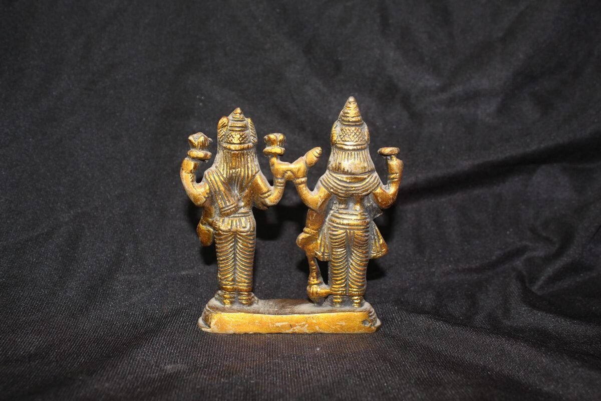 Handmade Indian Brass Lakshmi Narayana Statue Vishnu & Laxmi Standing Figurine Hindu God Goddess Sculpture Home Decor Gift - Image 3