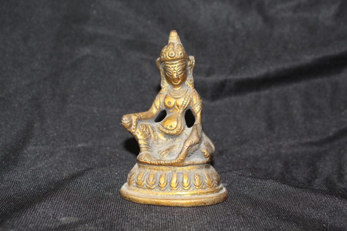 Vintage Style Bronze Kubera Figurine | Handcrafted Buddhist Art | Wealth Deity Statue | Small Altar Decor | Spiritual Gift