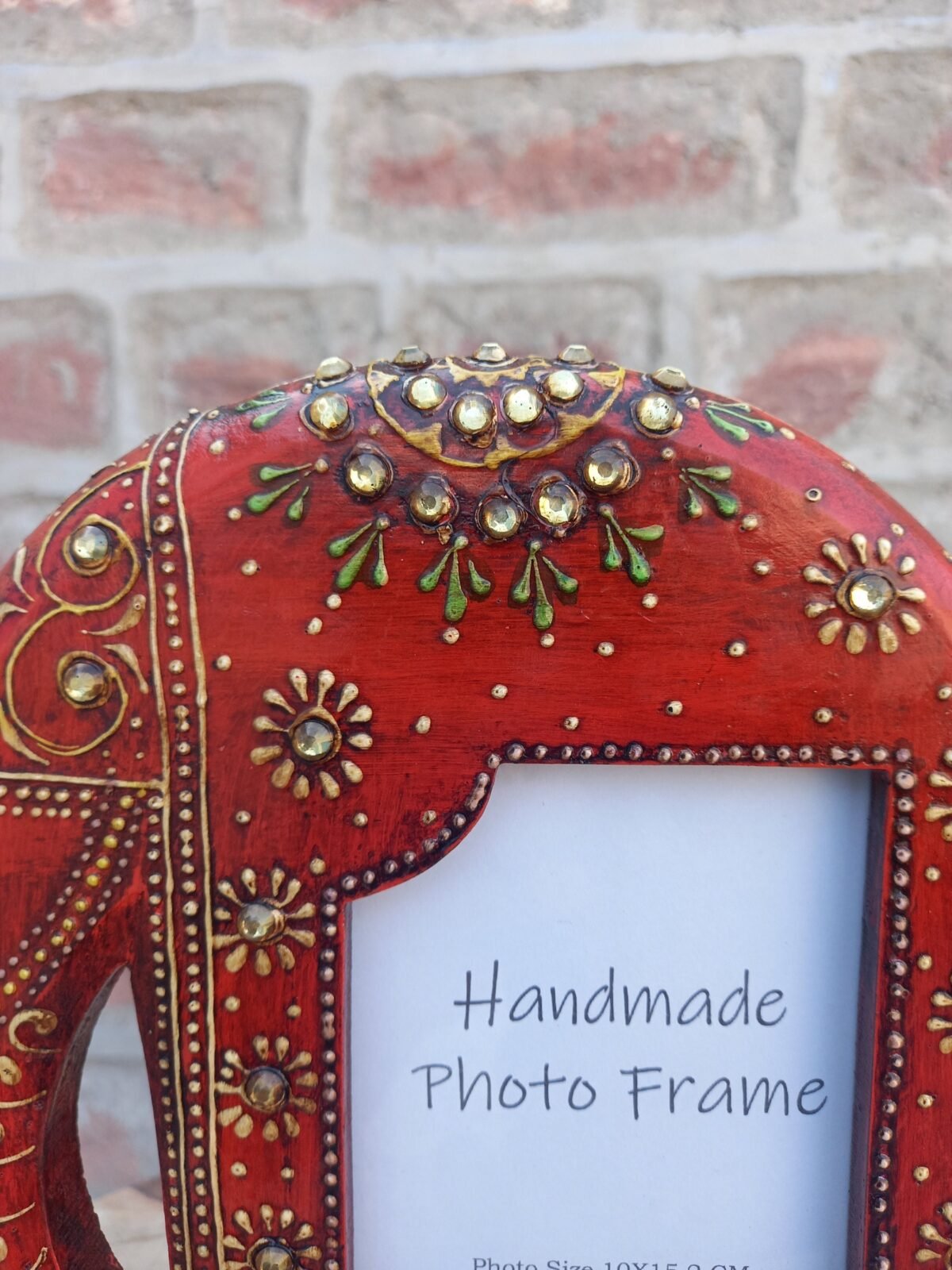 Hand-Carved Wooden Elephant Photo Frame - Image 2