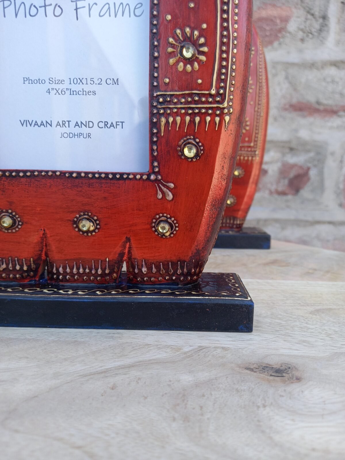 Hand-Carved Wooden Elephant Photo Frame - Image 4