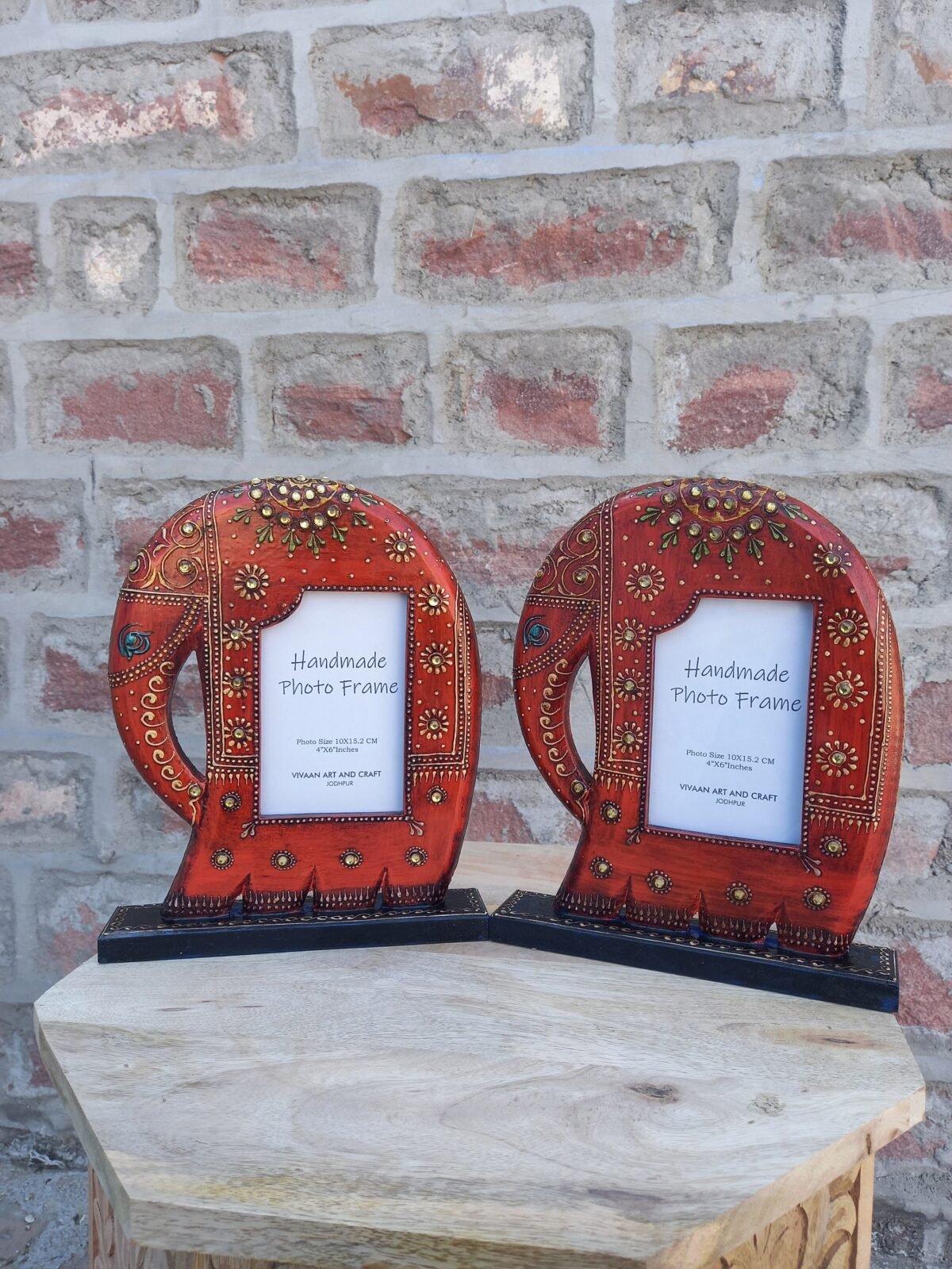 Hand-Carved Wooden Elephant Photo Frame - Image 7