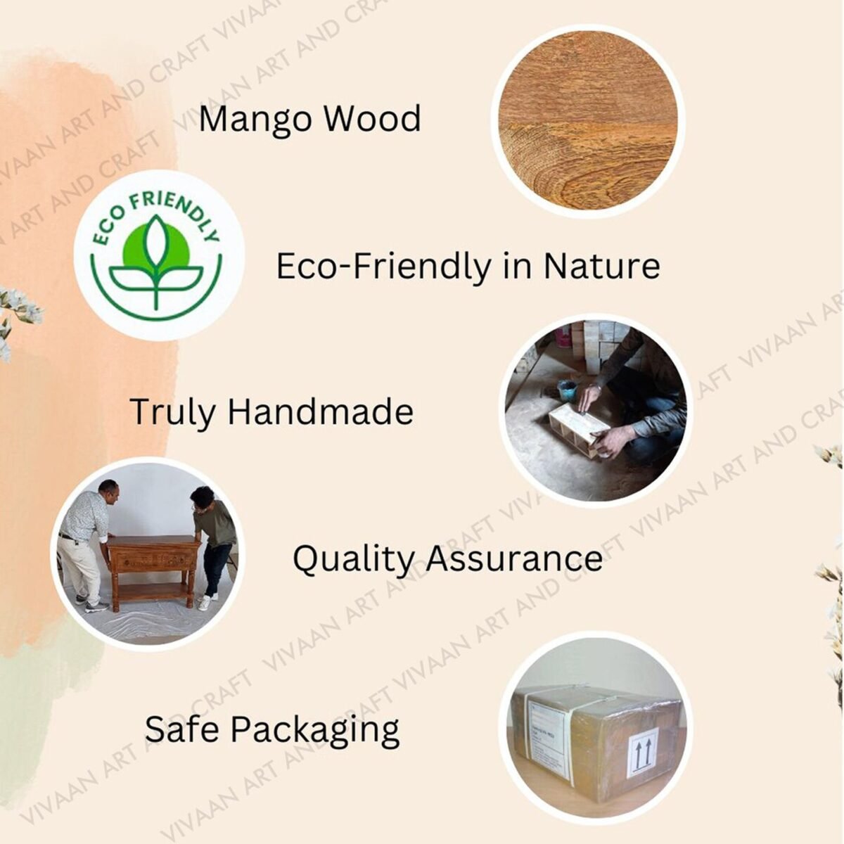 Wooden Carved Round Storage Coffee Table - Image 10