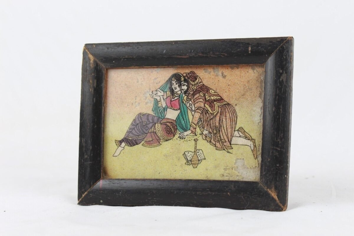 Mughal Miniature Reverse Glass Painting Frame - Image 2