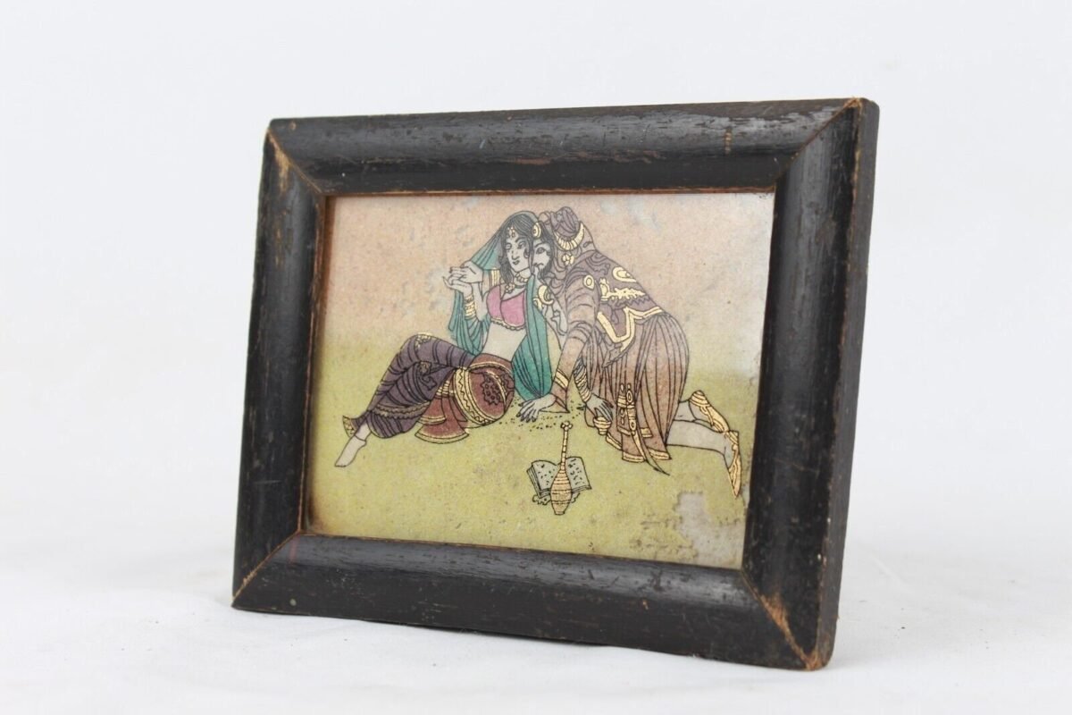 Mughal Miniature Reverse Glass Painting Frame - Image 4