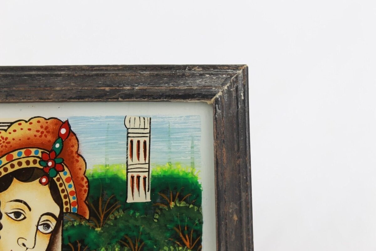 Mughal Queen Reverse Glass Painting - Image 6