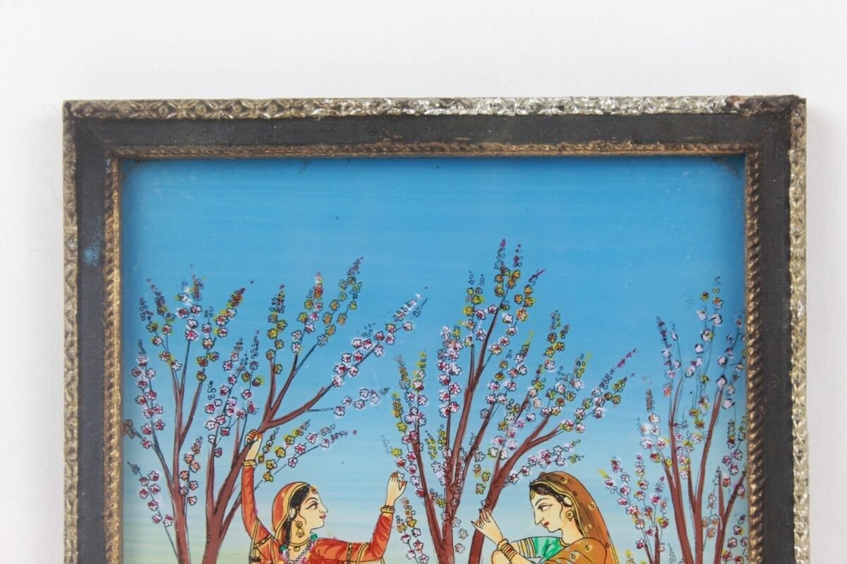 Vintage Ragini Vasanta Reverse Glass Painting - Image 2