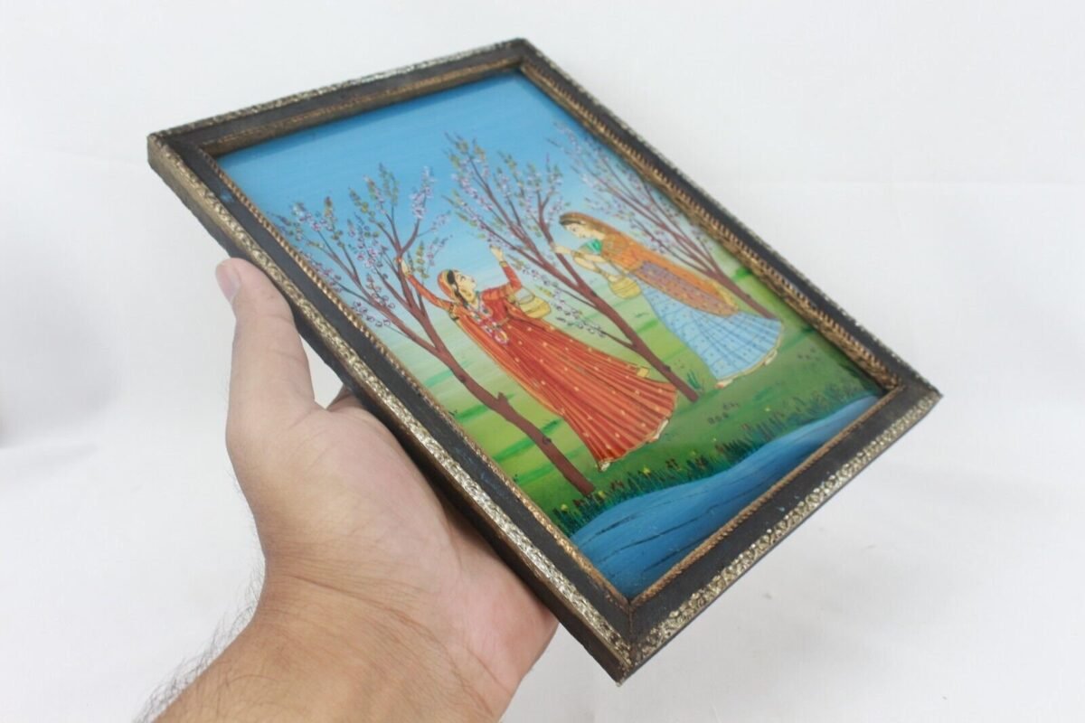 Vintage Ragini Vasanta Reverse Glass Painting - Image 7