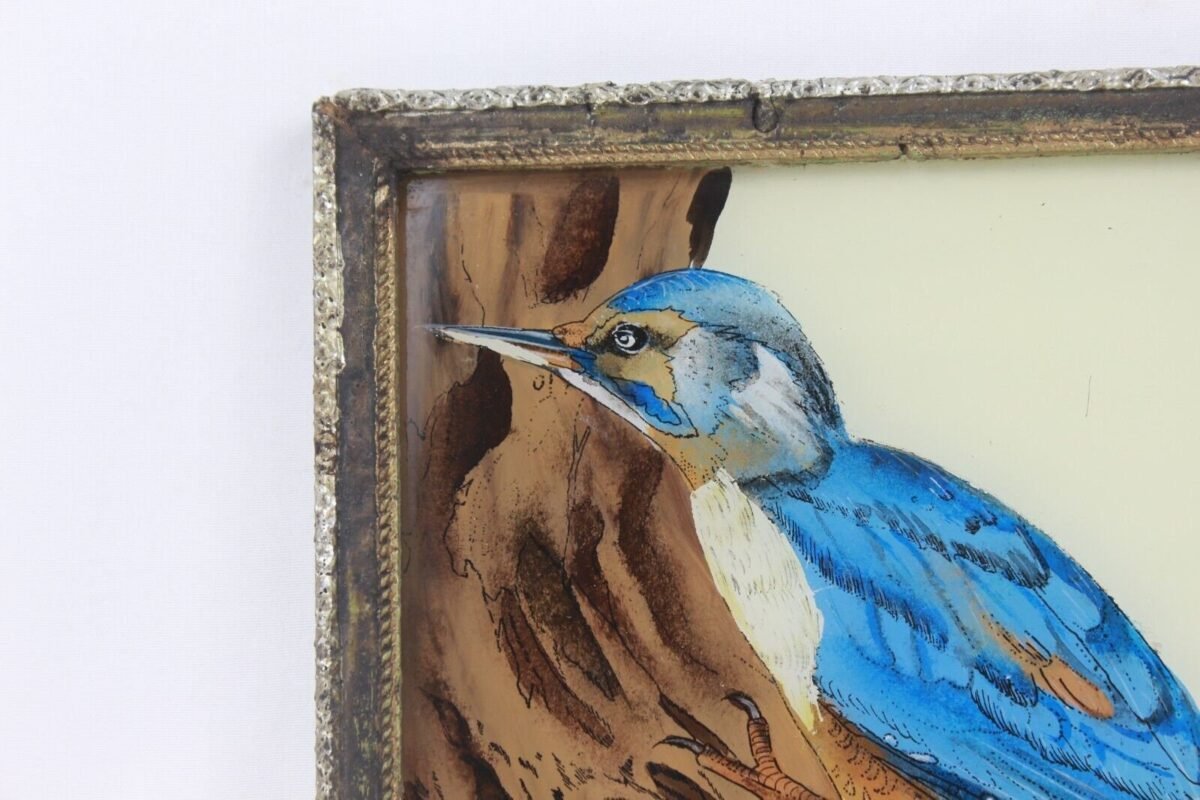 Kingfisher Reverse Glass Painting Wall Art - Image 5