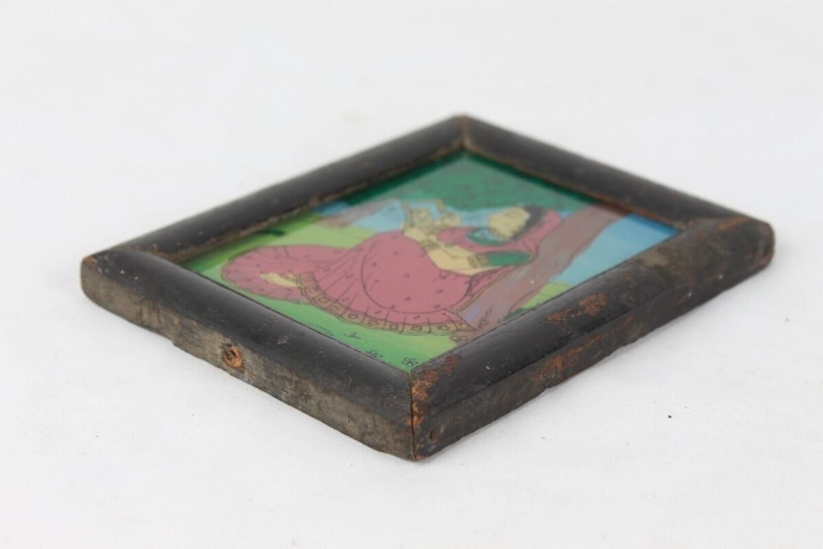 Reverse Glass Painted Indian Woman Frame - Image 7