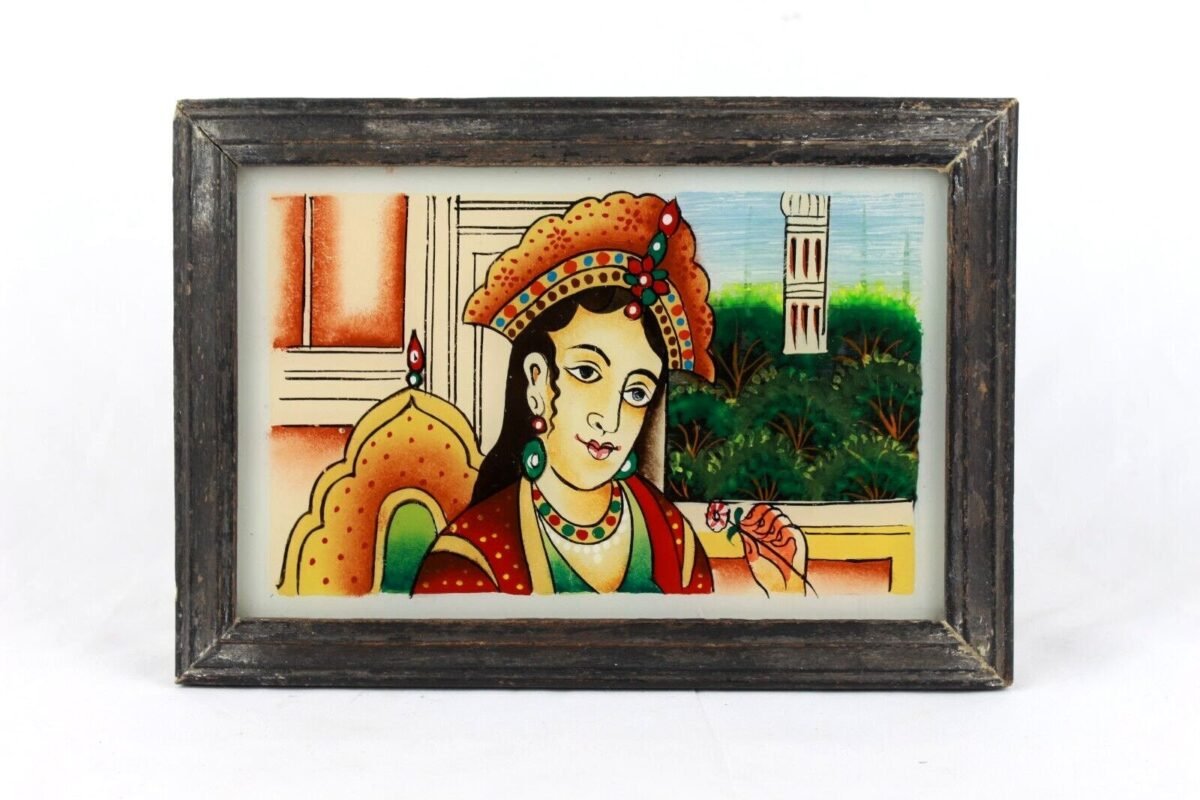 Mughal Queen Reverse Glass Painting