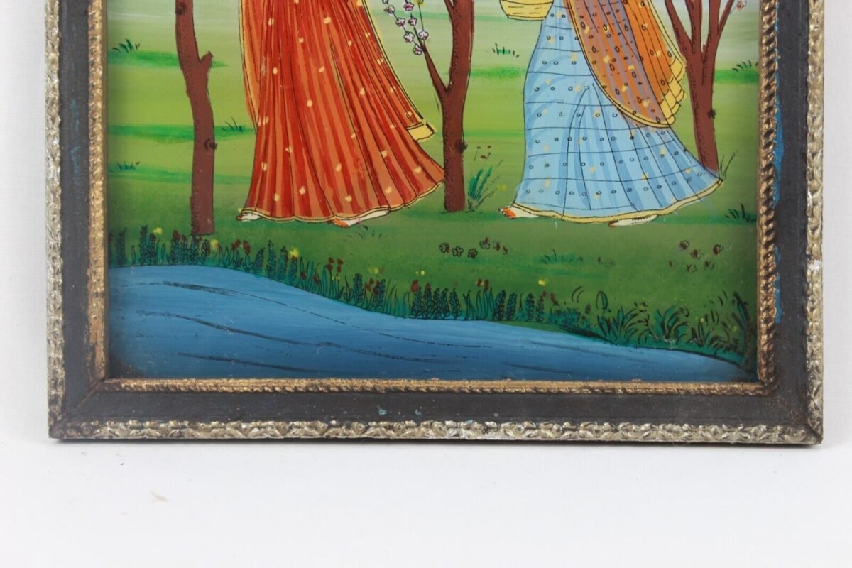 Vintage Ragini Vasanta Reverse Glass Painting - Image 3