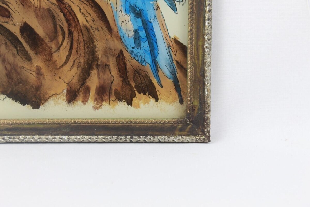 Kingfisher Reverse Glass Painting Wall Art - Image 2