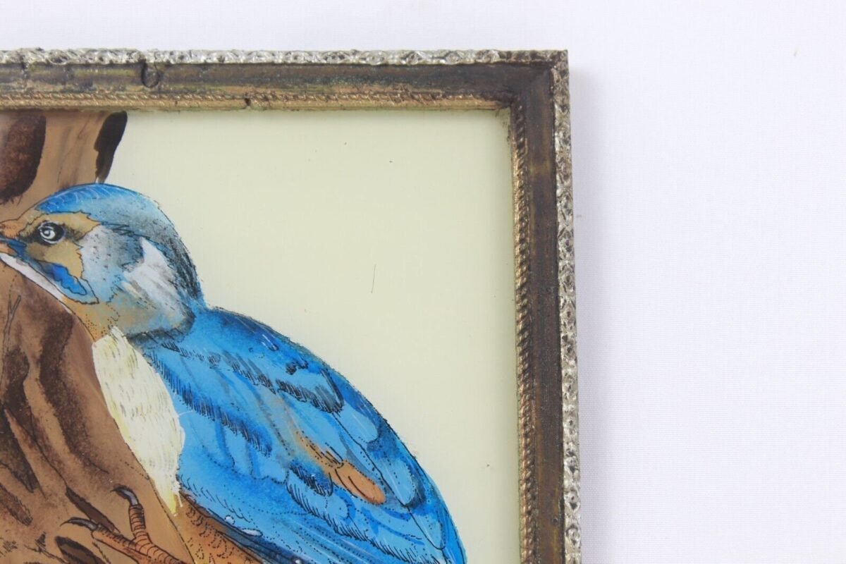 Kingfisher Reverse Glass Painting Wall Art - Image 4