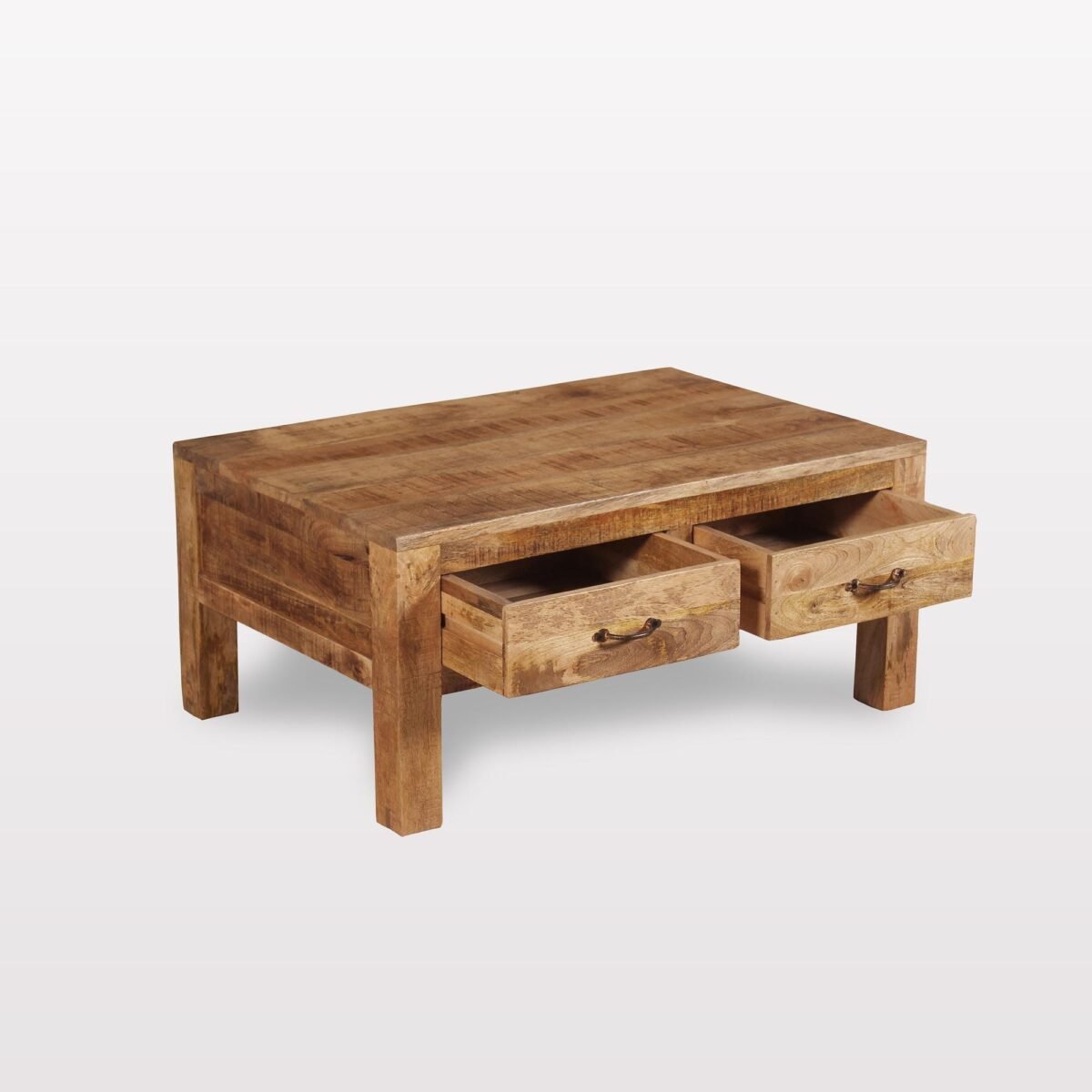 Rustic Mango Wood Coffee Table with Storage - Image 5