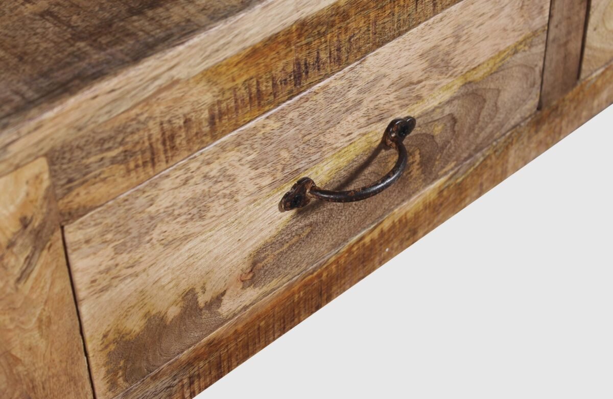 Rustic Mango Wood Coffee Table with Storage - Image 4