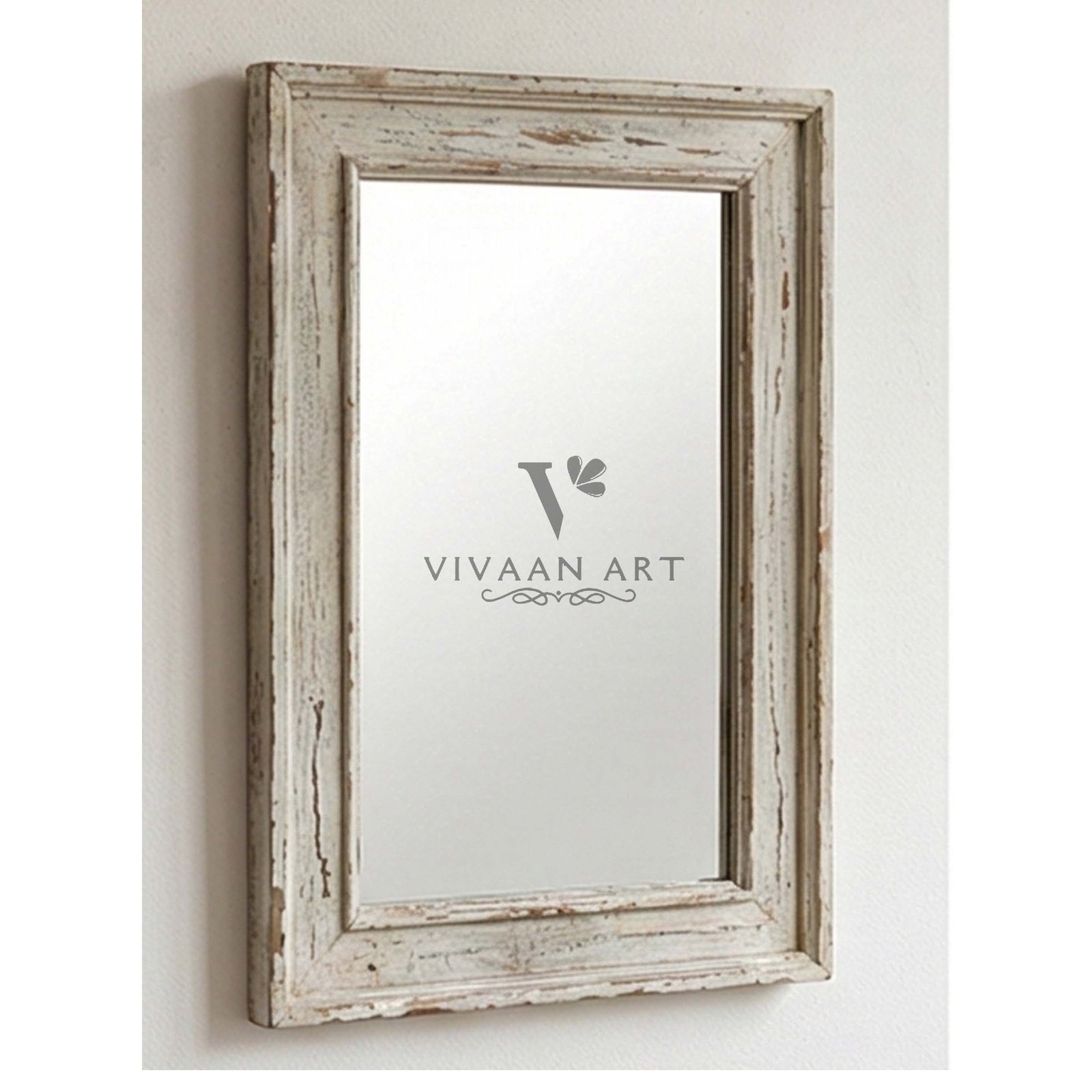 Distressed Vintage Wooden Photo Frame – Antique White Finish