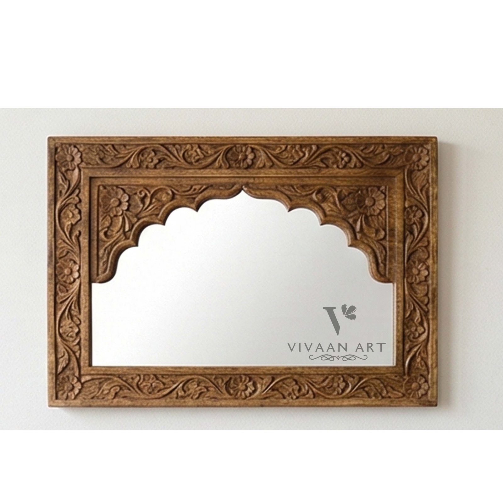 Hand-Carved Wooden Jharokha Style Photo Frame